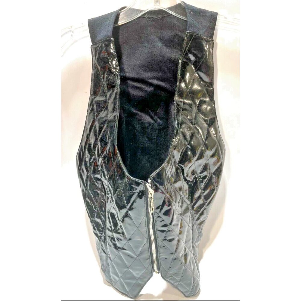 Mambo Junior's Black Shiny Quilted Vest Size Large